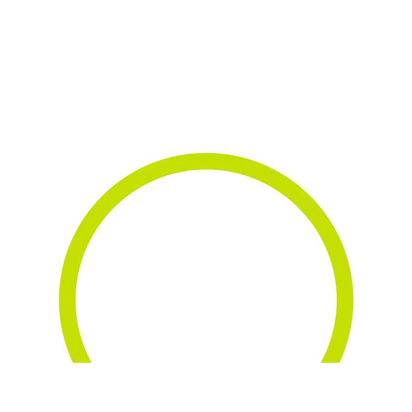 Icono que representa un túnel o arco con dos semicircunferencias (blanca y verde) y dos barras horizontales blancas arriba y abajo.