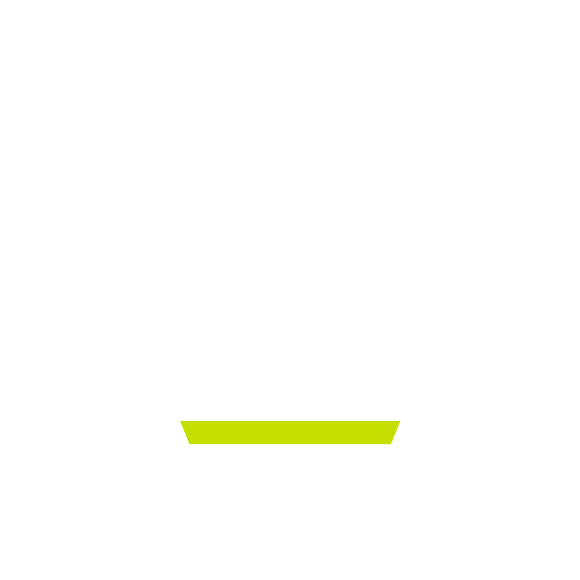 Icono estilo logo de una banda elástica o barra tensada entre dos soportes (color verde) dentro de una estructura blanca.